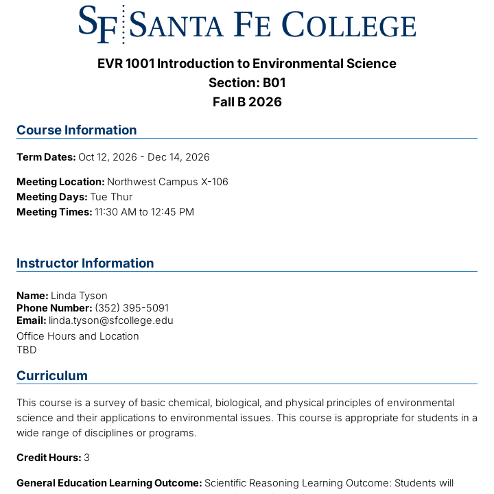 Simple Syllabus